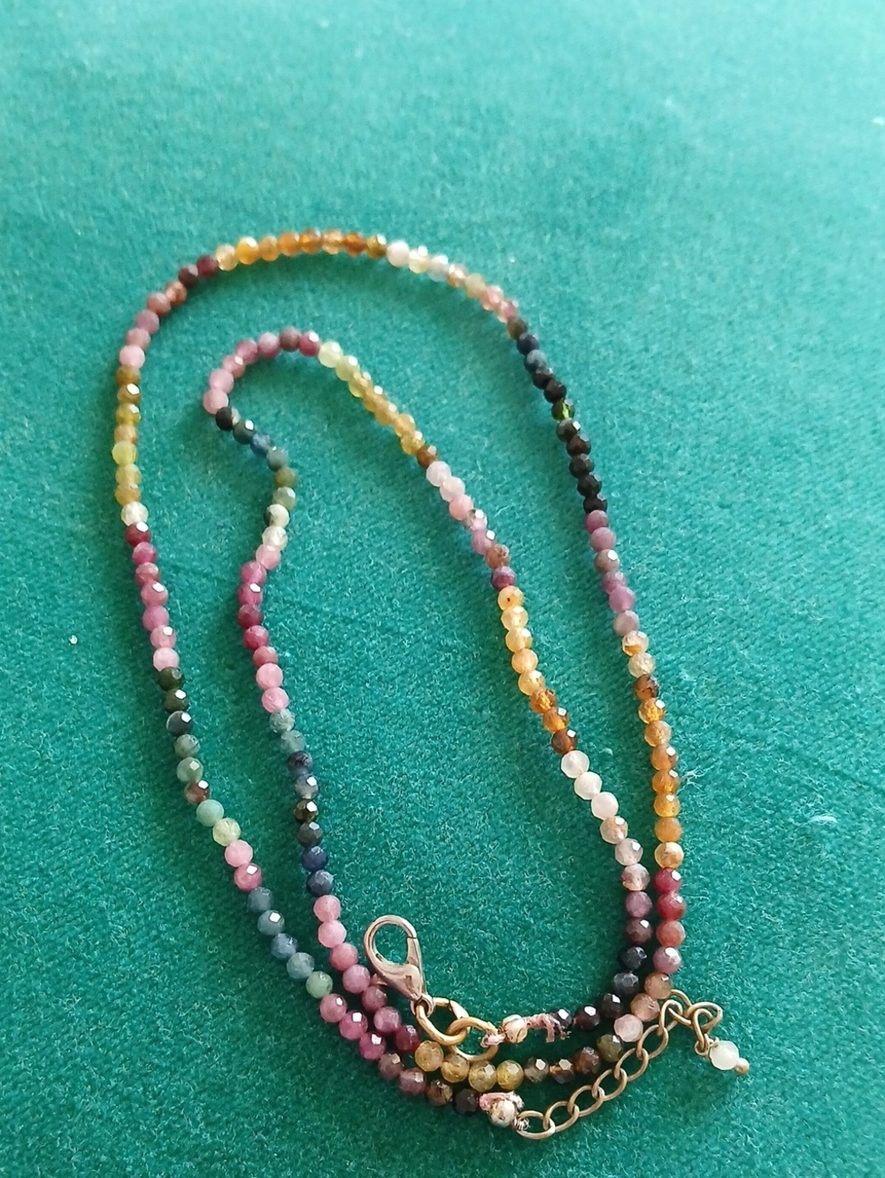 Multicolor Beaded Tourmaline Necklace - Elegant Women's Jewelry